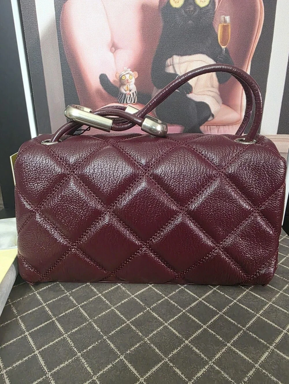 Marc Jacobs Quilted Leather Top-Handle Bag in Bordeaux